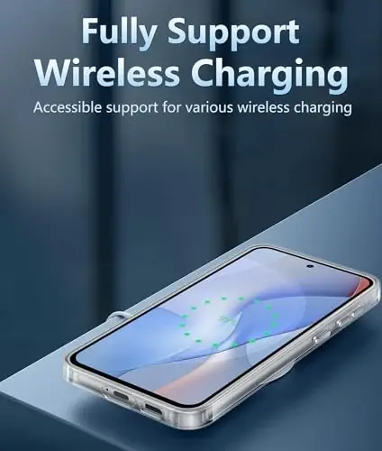 FNTCASE for Samsung Galaxy S24-FE Case: Clear Military Grade Drop Protection Anti Yellowing Slim Case - Rugged Shockproof Protective Transparent Cell Phone Cover(Clear) - 4