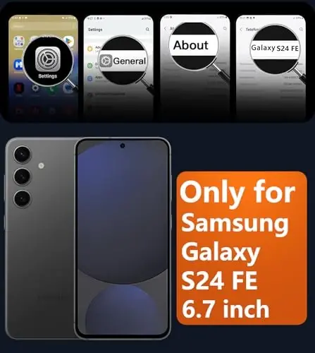 FNTCASE for Samsung Galaxy S24-FE Case: Matte Textured Military Grade Drop Protection Translucent Cell Phone Cover - Slim Rugged Durable Shockproof Protective Bumper Cases, 6.7 inch (Matte-Black) - 2