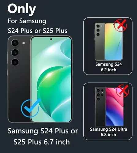 FNTCASE for Samsung Galaxy S24-Plus Case: S25 Plus Clear Military Grade Shockproof Anti Yellowing Slim S24+ S25+ Phone Cover, Protective Rugged Case for S24Plus, Clear - FNTCASE (1)