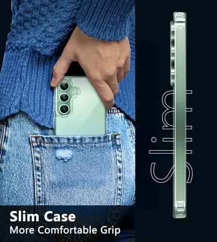 FNTCASE for Samsung Galaxy S24-Plus Case: S25 Plus Clear Military Grade Shockproof Anti Yellowing Slim S24+ S25+ Phone Cover, Protective Rugged Case for S24Plus, Clear - 5