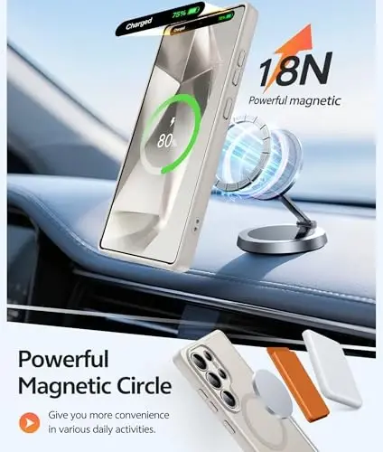 FNTCASE for Samsung Galaxy S24 Ultra Case: [Fit for Magsafe] [Full Camera Protection] Translucent Matte Cases with [Screen Protector] Military Grade Shockproof Protective Phone Cover - 3