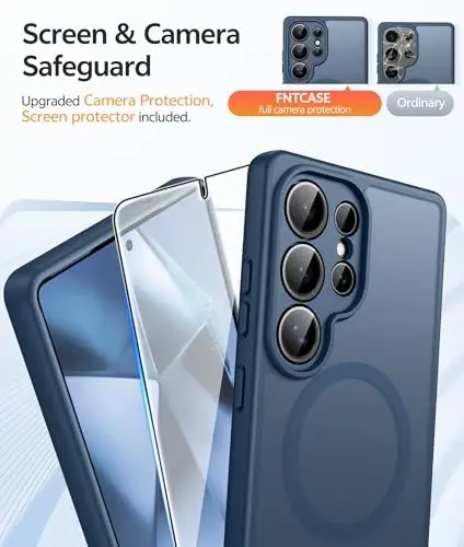 FNTCASE for Samsung Galaxy S24 Ultra Case: [Fit for Magsafe] [Full Camera Protection] Translucent Matte Cases with [Screen Protector] Military Grade Shockproof Protective Phone Cover - 4