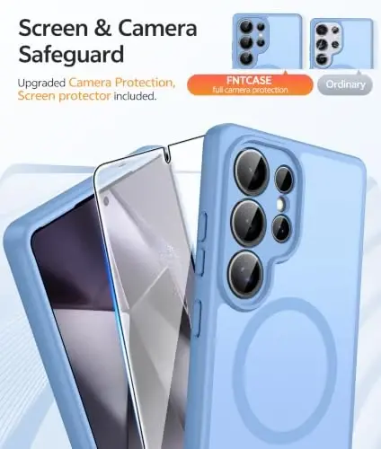 FNTCASE for Samsung Galaxy S24 Ultra Case: [Fit for Magsafe] [Full Camera Protection] Translucent Matte Cases with [Screen Protector] Military Grade Shockproof Protective Phone Cover - 4