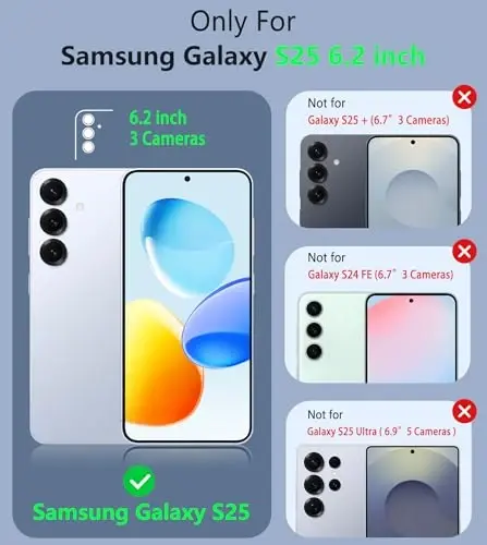 FNTCASE for Samsung Galaxy S25 Case: Dual Layer Heavy Duty Cell Phone Protective Cover Shockproof Rugged with Non-Slip Textured - Military Drop Protection Bumper Tough - 2025, 6.2 inch (Sakura Pink) - 2