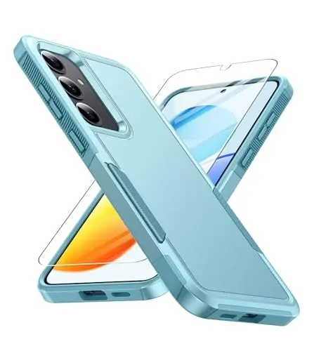 FNTCASE for Samsung Galaxy S25 Case: Dual Layer Heavy Duty Phone Protective Cover Shockproof Rugged with Non-Slip Textured - Military Drop Protection Bumper Tough - 2025, 6.2 inch Mint Green - 1