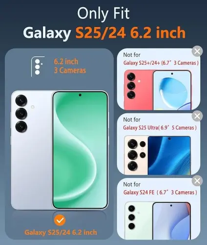 FNTCASE for Samsung Galaxy S25 Case: for Galaxy S24 Case Military Grade Drop Protection Anti Yellowing Cell Phone Cover - Rugged Shockproof Protective Bumper Transparent Cases(Clear) - 2