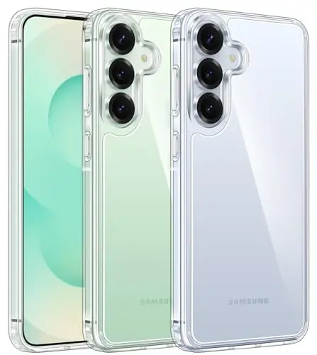 FNTCASE for Samsung Galaxy S25 Case: for Galaxy S24 Case Military Grade Drop Protection Anti Yellowing Cell Phone Cover - Rugged Shockproof Protective Bumper Transparent Cases(Clear) - 1