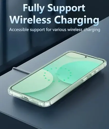 FNTCASE for Samsung Galaxy S25 Case: for Galaxy S24 Case Military Grade Drop Protection Anti Yellowing Cell Phone Cover - Rugged Shockproof Protective Bumper Transparent Cases(Clear) - 5