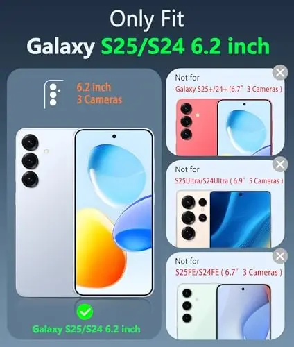 FNTCASE for Samsung Galaxy S25 Case: for S24 Clear Magnetic Military Grade Drop Protection Anti Yellowing Cell Phone Cover - Rugged Shockproof Protective Bumper Transparent Cases(Black) - 2