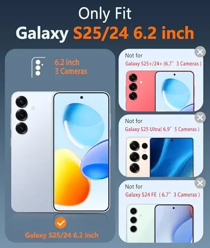 FNTCASE for Samsung Galaxy S25 Case: for S24 Clear Magnetic Military Grade Drop Protection Anti Yellowing Cell Phone Cover - Rugged Shockproof Protective Bumper Transparent Cases(Clear) - 2