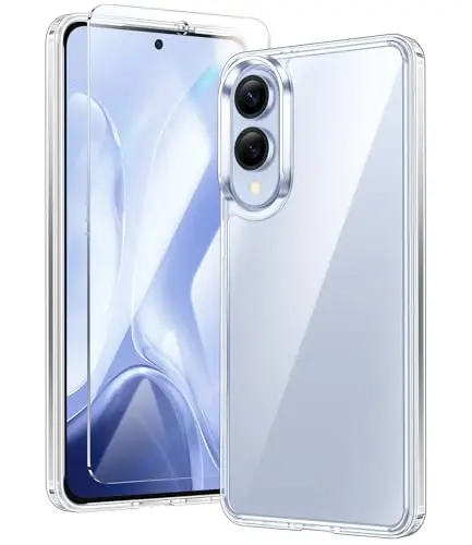 FNTCASE for Samsung Galaxy S25-Edge Case: Clear Military Grade Drop Protection Anti Yellowing Cell Phone Cover - Rugged Shockproof Protective Bumper Transparent Phonecase - FNTCASE