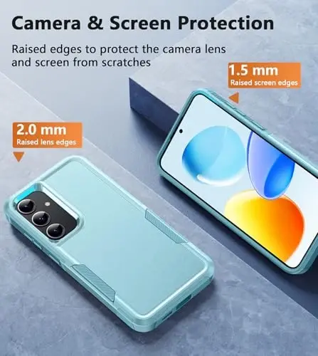 FNTCASE for Samsung Galaxy S25-Plus Case: S24-Plus Dual Layer Shockproof Protective Cell Phone Cover Military Grade Drop Proof Protection Hybrid Matte Textured Rugged Hard Phonecase (Mint Green) - 5