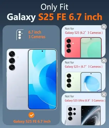 FNTCASE for Samsung Galaxy S25-FE Case: for Samsung Galaxy S25 FE Clear Military Grade Drop Protection Anti Yellowing Cell Phone Cover - Rugged Shockproof Protective Bumper Transparent Phonecase - 2