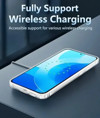 FNTCASE for Samsung Galaxy S25-FE Case: for Samsung Galaxy S25 FE Clear Military Grade Drop Protection Anti Yellowing Cell Phone Cover - Rugged Shockproof Protective Bumper Transparent Phonecase - 4