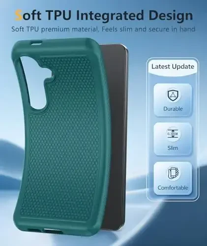 FNTCASE for Samsung Galaxy S25 FE Case: Shockproof Protective Lightweight with Screen Protector Duty Rugged Cell Phone Cover Non Slip | Military Grade Drop Protection for S25FE(Green, 6.7inches) - 3