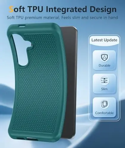 FNTCASE for Samsung Galaxy S25 FE Case: Shockproof Protective Lightweight with Screen Protector Duty Rugged Cell Phone Cover Non Slip | Military Grade Drop Protection for S25FE(Green, 6.7inches) - 3