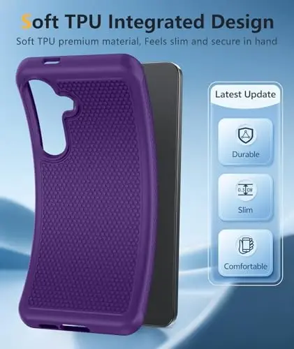 FNTCASE for Samsung Galaxy S25 FE Case: Shockproof Protective Lightweight with Screen Protector Duty Rugged Cell Phone Cover Non Slip | Military Grade Drop Protection for S25FE(Purple, 6.7inches) - 3