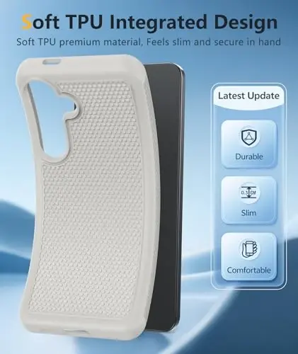 FNTCASE for Samsung Galaxy S25 FE Case: Shockproof Protective Lightweight with Screen Protector Duty Rugged Cell Phone Cover Non Slip, Military Grade Drop Protection for S25FE(White) - 3