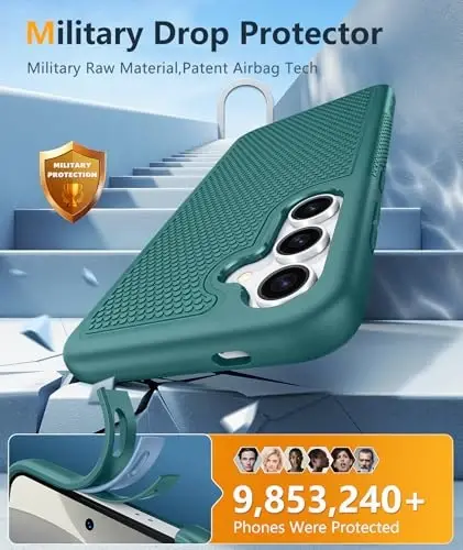 FNTCASE for Samsung Galaxy S25-Plus Case: S24-Plus Dual Layer Heavy Duty Cell Phone Protective Cover Shockproof Rugged with Non-Slip Textured - Military Drop Protection Bumper Tough - 6.7 inch (Green) - 4