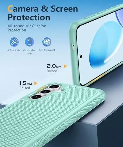 FNTCASE for Samsung Galaxy S25-Plus Case: S24-Plus Dual Layer Heavy Duty Phone Protective Cover Shockproof Rugged with Non-Slip Textured - Military Drop Protection Bumper Tough - 6.7 inch (Mint Green) 