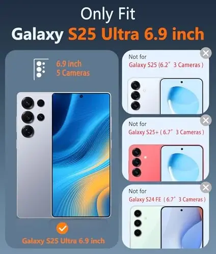 FNTCASE for Samsung Galaxy S25-Ultra Case: Clear Magnetic Military Grade Drop Protection Shockproof Anti Yellowing Cell Phone Cover - Slim Rugged Protective Bumper Transparent Cases(Black) - FNTCASE (1)