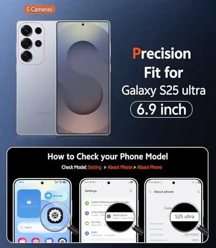 FNTCASE for Samsung Galaxy S25-Ultra Case: Clear Magnetic Phone Cases with Screen Protector Compatible with Magsafe Slim Anti Yellowing Rugged Shockproof Protective Transparent Cell Cover (A-Clear) 