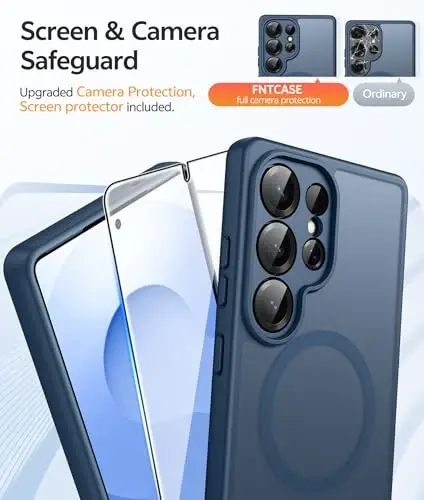 FNTCASE for Samsung Galaxy S25 Ultra Case: [Fit for Magsafe] [Full Camera Protection] Translucent Matte Cases with [Screen Protector] Military Grade Shockproof Protective Phone Cover - 4