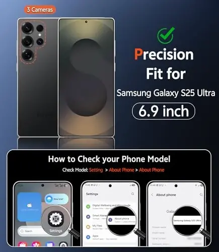 FNTCASE for Samsung Galaxy S25-Ultra Case: Matte Magnetic Translucent Phone Cases with Screen Protector Lens Protection Compatible with Magsafe Rugged Protective Cell Cover (Frosted Black Magnetic) - 2