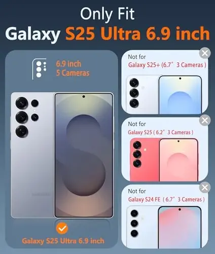 FNTCASE for Samsung Galaxy S25-Ultra Case: Military Grade Drop Protection Anti Yellowing Cell Phone Cover - Rugged Shockproof Protective Bumper Transparent Cases(Clear) - 2
