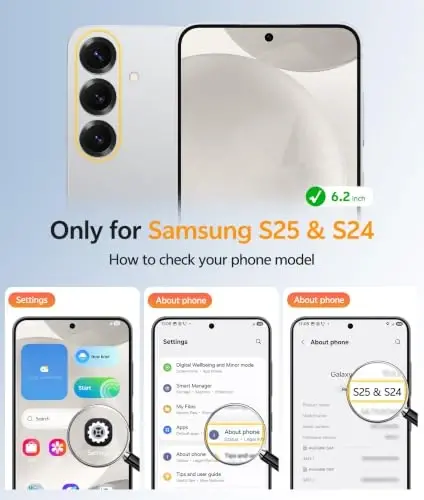 FNTCASE for Samsung Galaxy S25/S24 Case, Fit for Magsafe, Screen Protector | Translucent Matte Magnetic Back, 14FT Military Grade Drop Protection, Shockproof Protective Phone Cover, Off White - FNTCASE (1)