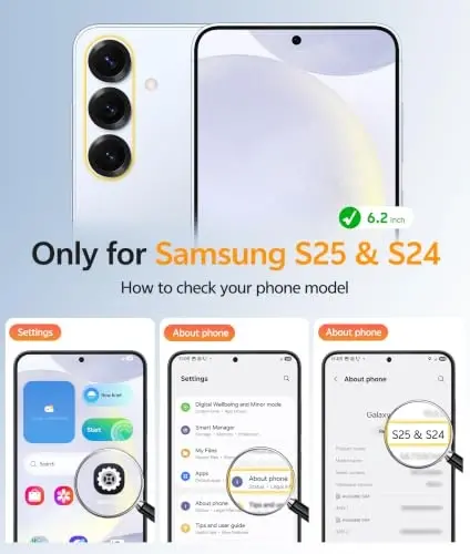 FNTCASE for Samsung Galaxy S25/S24 Case: Galaxy S24/S25 Phone Case [Fit with Magsafe] Anti Yellowing Transparent Clear [Screen Protector] Military Grade Shockproof Protective Phone Cover-Clear - 2