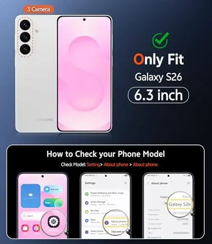 FNTCASE for Samsung Galaxy S26 Case: Clear Anti Yellowing Magnetic Drop Protection Cell Phone Cover Compatible with Magsafe - Rugged Shockproof Protective Bumper Transparent Phonecase (Pink) - 2