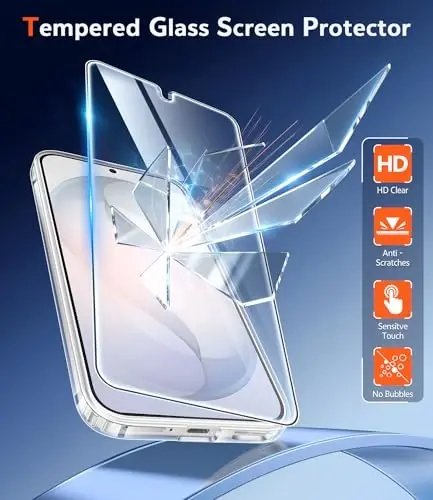 FNTCASE for Samsung Galaxy S26 Case: Clear Phone Cases with Screen Protector Slim Drop Proof Military Grade Shockproof Anti Yellowing Protective Transparent Cell Phone Cover (Clear) - 2