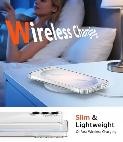 FNTCASE for Samsung Galaxy S26 Case: Clear Phone Cases with Screen Protector Slim Drop Proof Military Grade Shockproof Anti Yellowing Protective Transparent Cell Phone Cover (Clear) - 5