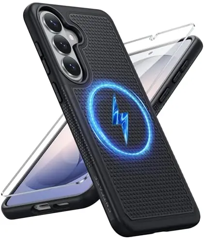 FNTCASE for Samsung Galaxy S26 Case: [Compatible with Magsafe] [Magnetic Phone Cover with Screen Protector] Military Grade Drop Protection Anti-Slip Anti-Fingerprint Dual Layer Shockproof (Magnetic) - FNTCASE