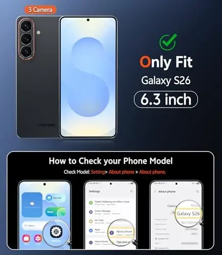 FNTCASE for Samsung Galaxy S26 Case: Magnetic Matte Phone Cases with Screen Protector Drop Proof Compatible with Magsafe Slim Rugged Shockproof Protective Translucent Cell Cover (C-Frosted Black) - 2