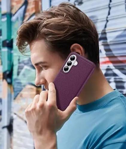 FNTCASE for Samsung Galaxy S26 Phone Case: Dual Layer Non Slip Protective | With Screen Protector, Shockproof Drop Protection, Matte Textured Protective Cell Phone Cover, for Daily Use, Burgundy 