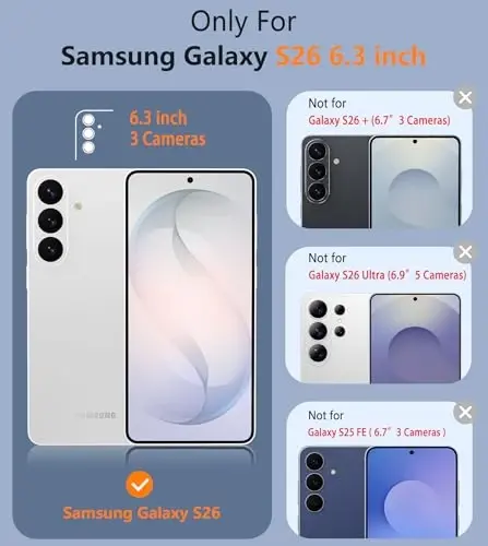 FNTCASE for Samsung Galaxy S26 Case: Military Grade Drop Protection, 14ft Drop Protective, Screen Protector Included, Anti-Slip Textured TPU+PC Dual Layer Shockproof Phone Case Cover (Navy Blue) - FNTCASE (1)