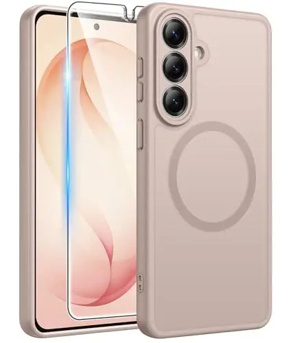 FNTCASE for Samsung Galaxy S26 Plus Case, Fit for Magsafe, Screen Protector | Full Camera Protection, Translucent Matte, 14FT Military Grade Drop Proof, Shockproof Protective Phone Cover, Desert Gold 