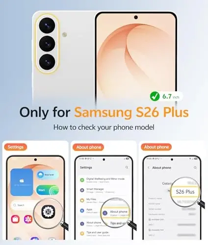 FNTCASE for Samsung Galaxy S26 Plus Case, Fit for Magsafe, Screen Protector | Full Camera Protection, Translucent Matte, 14FT Military Grade Drop Proof, Shockproof Protective Phone Cover, Desert Gold - 2