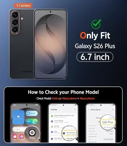 FNTCASE for Samsung Galaxy S26-Plus Case: Matte Magnetic Phone Cases with Screen Protector Compatible with Magsafe Slim Anti Yellowing Protective Translucent Cover (Frosted Black Magnetic) - 2