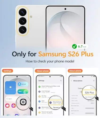 FNTCASE for Samsung Galaxy S26+ Plus G‘ilof: [Magsafe uchun mos] [Ekran Himoyachisi] Sarg‘ayishga qarshi Shaffof tiniq Harbiy darajadagi - Samsung S26 Plus uchun zarbaga chidamli himoya telefon qopqog‘i - Tiniq - 2