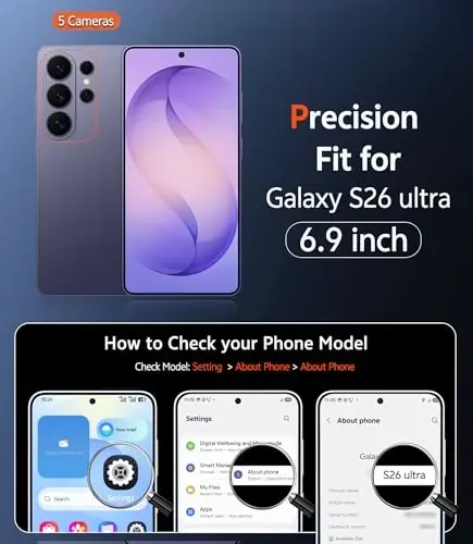 FNTCASE for Samsung Galaxy S26-Ultra Case: Clear Magnetic Phone Cases with Screen Protector Compatible with Magsafe Slim Anti Yellowing Rugged Protective Transparent Cell Phone Cover (Clear Magnetic) - 2