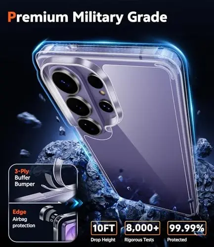 FNTCASE for Samsung Galaxy S26-Ultra Case: Clear Magnetic Phone Cases with Screen Protector Compatible with Magsafe Slim Anti Yellowing Rugged Protective Transparent Cell Phone Cover (Clear) - 5