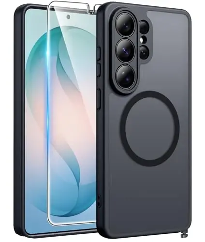 FNTCASE for Samsung Galaxy S26 Ultra Case, Compatible with Magsafe Black | Screen Protector, Full Camera Protection, Translucent Matte, 14FT Military Grade Drop Proof, Protective Phone Cover 
