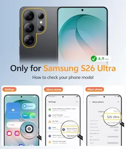 FNTCASE for Samsung Galaxy S26 Ultra Case, Compatible with Magsafe Black | Screen Protector, Full Camera Protection, Translucent Matte, 14FT Military Grade Drop Proof, Protective Phone Cover - 2
