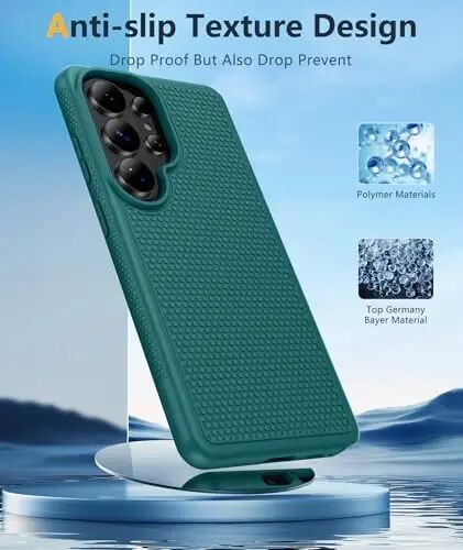 FNTCASE for Samsung Galaxy S26 Ultra Phone Case: Dual Layer Non Slip Green | With Screen Protector, Shockproof Drop Protection, Matte Textured Protective Cell Phone Cover, for Daily Use, Green 