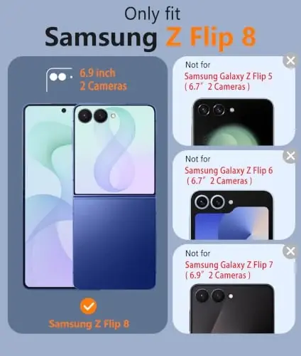 FNTCASE for Samsung Galaxy Z Flip 8 Case, Fit for Magsafe, Screen Protector | Hinge Protection, Anti Yellowing Magnetic Back, 18FT Military Grade Drop Proof, Protective Phone Cover, Transparent - FNTCASE (1)