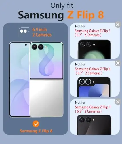 FNTCASE for Samsung Galaxy Z Flip 8 Case, Fit for Magsafe, Screen Protector | Hinge Protection, Translucent Matte, 18FT Military Grade Drop Proof, Protective Phone Cover, Light Blue - FNTCASE (1)