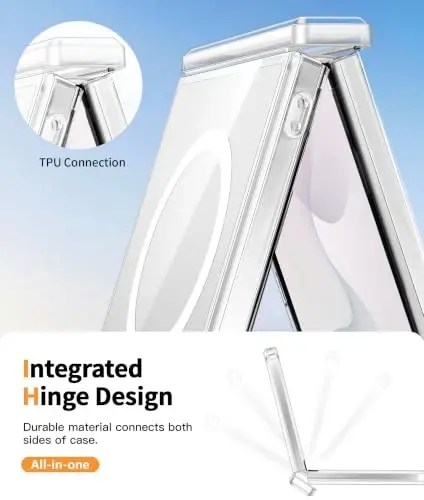 FNTCASE for Samsung-Galaxy Z Flip 8 Clear Case with Hinge Protection | Compatible with Magsafe, Screen Protector, Anti Yellowing, Military Grade Drop Shockproof Protective, Transparent Phone Case - 3